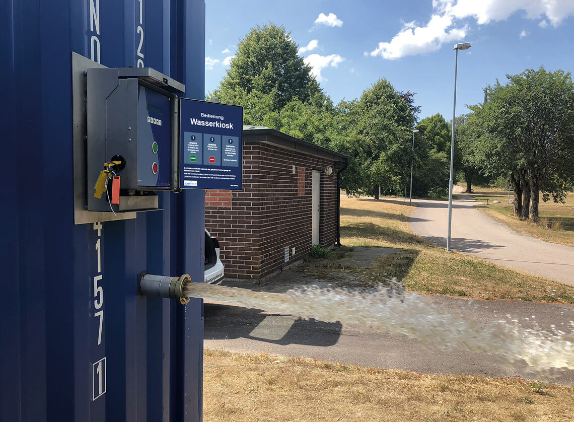 Wasserkiosk im Container - Wasserzapfstelle mit automatischer Abrechnung