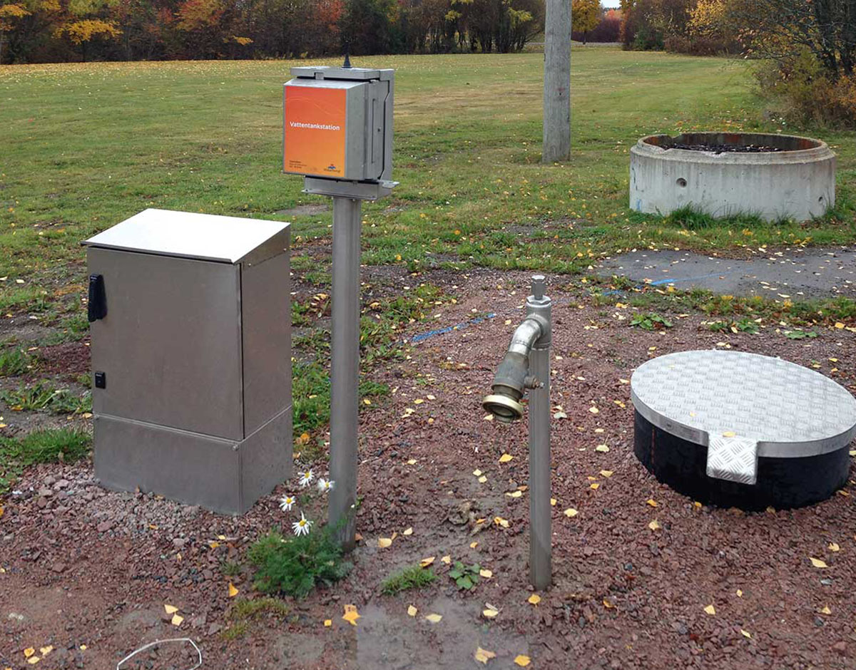Wasserkiosk im Schacht - Bedienelemente